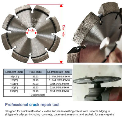 6 pollici laser saldato Crack Chaser Tuck Point Diamante V scanalatore per la rimozione di cemento malta