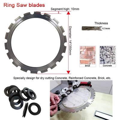 Lamelle di seghe per calcestruzzo a diamanti per taglio di calcestruzzo armato da 350 mm