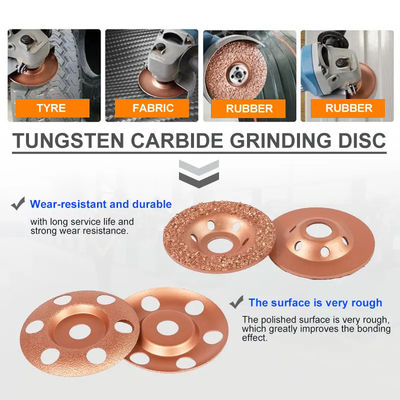 Disco di macinazione di lucidatura del carburo di tungsteno dell'oro per gomma e tessuto Roughing