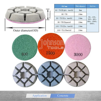 50 sabbia 3" granito Diamond Sanding Pads concreto che elimina i graffi