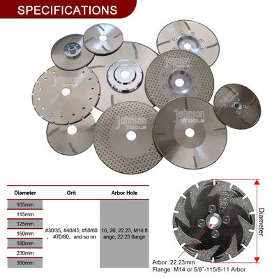 Strumenti elettrolitici del diamante della foglia di acero per il disco 08-1 del PE delle seghe circolari