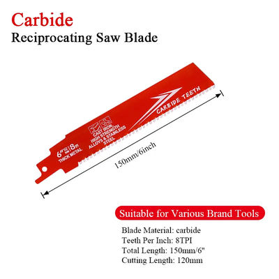 6 pollici Bi-Metal OEM Reciprocating Saw Blade Industrial per metallo ferro fuso legato acciaio Sawzall Blade Carbide