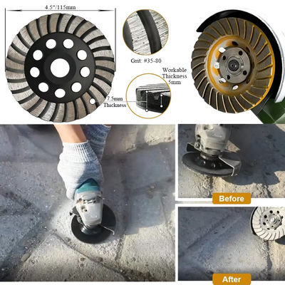 Fuori sabbia delle mole del diamante della tazza del diametro 125mm Turbo # 60/80 per la pietra o il calcestruzzo