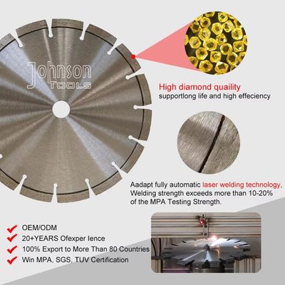 10" laser ha saldato Diamond Blade With Hexagon Hole concreto
