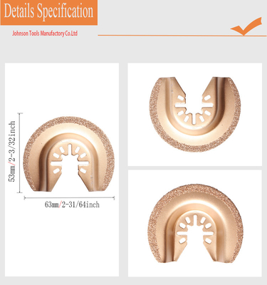 carburo Diamond Multi-Tool Oscillating Saw Blade del cerchio dei semi di 63mm per la muratura, la malta liquida, le mattonelle ed il muro a secco