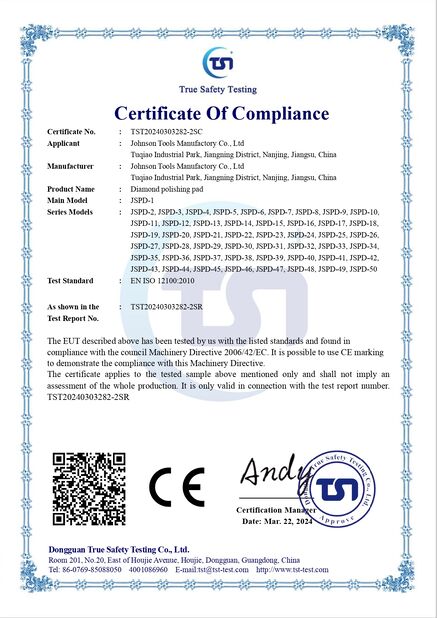 La CINA Johnson Tools Manufactory Co.,Ltd Certificazioni