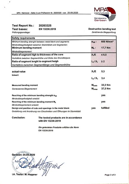 La CINA Johnson Tools Manufactory Co.,Ltd Certificazioni